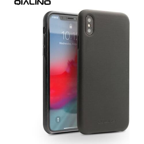QIALINO Business Style Genuine Leather Phone Case for Apple for iPhone XS Fashion Luxury Ultra Thin Back Cover for iPhone XS Max