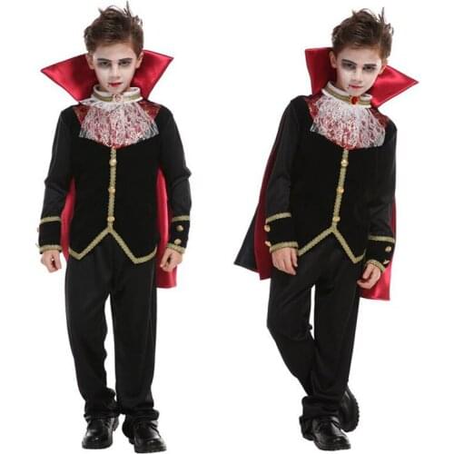 Halloween playing Boys Gothic Scary Vampire Vampire Cosplay Costume Gift Kids Child Masquerade Mardi Gras Fancy Dress