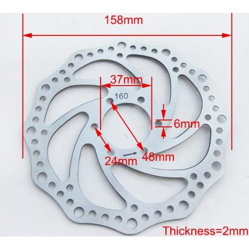158mm 37mm 6 Mounting Hole Disc Brake Plate Electric Scooter e-Bike Disc Brake Plate Electric Bicycle Accessories