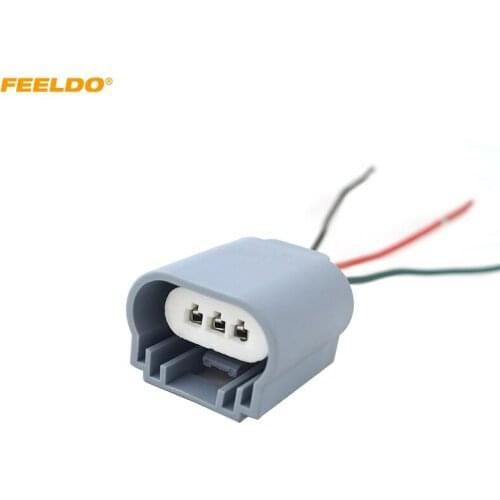 FEELDO 1Pc Auto H13/9008 Headlight Extension Socket Connector Ceramic Hitemp Plug Car Fog Lmap Styling Wiring Harness #AM5469