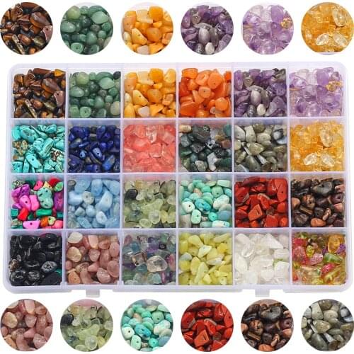 Natural Stone Beads Kit Crystal Amethyst Chips Lobster Clasp Rings Earring Hook Charms Set DIY Earrings Bracelet Jewelry Making