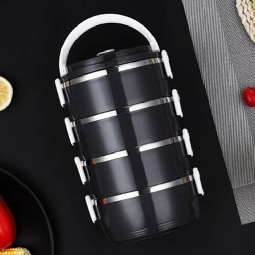 Stainless Steel Heated Lunch Box Kitchen Portable Thickened Food Container For Kids Office Thermos Bento Box Organizer Lunchbox