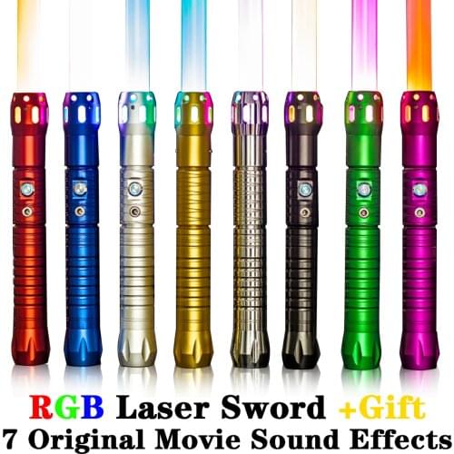 Laser Sword Original Movie Sound Effects Lightsaber Automatic 11Color Changing Metal Light Saber Cosplay Force FX Blaster Toy