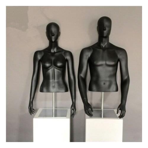 Best Quality Female&Male Different Color Fiberglass Mannequin Upper Body Model With Base Hot Sale