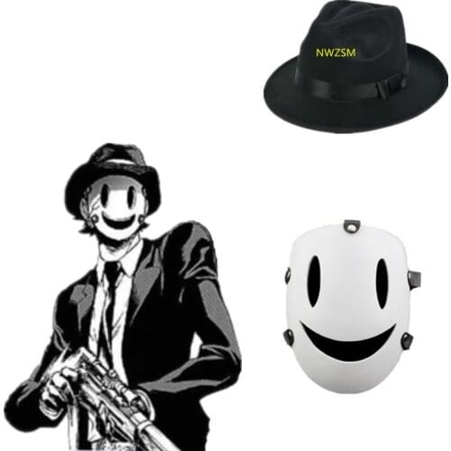 Anime cosplay Tenkuu Shinpan High-Rise Invasion Cosplay Mask hat Resin White Mask Japanese Samurai Costume Props