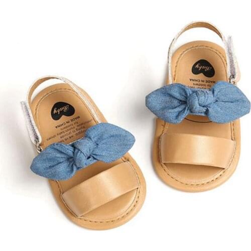Fashion Newborn Infant Baby Girls Princess Shoes Bowknot Toddler Summer Sandals PU Non-slip Shoes 0-18M