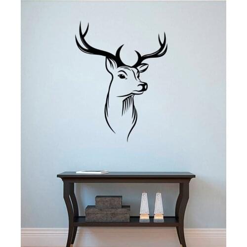 Deer Wall Decal Antlers Art Mural Family Decor Sticker Horned Animal Removable Living Room Wall Stickers Vinilos Paredes SYY187