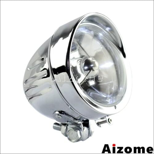 Motorcycle Chrome 4.5" Headlight Front Head Light H4 Headlamp For Harley Softail Dyna FXSTSS FXEF Rocker Chopper