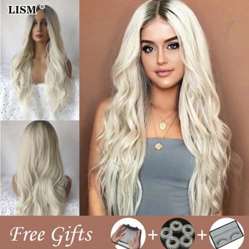 Women Perruque Naturelle Blonde Wig Pruiken Dames Pelucas De Mujer Cosplay Peruka Pastel Purple Wigs Bigoudis Cheveux Pour Femme