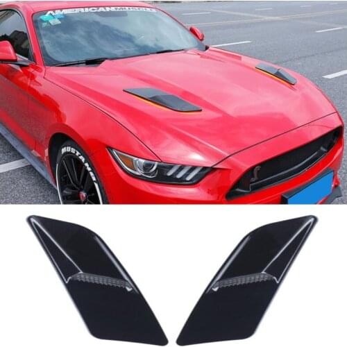 High quality ABS bright black Front Bumper Engine Hood Vent Cover Machine Cover Fits For Ford Mustang GT350 2015-2017