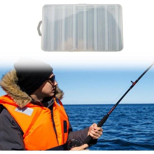 Durable Fishing Tackle Box Double Sided 14 Compartments Sturdy Transparent Hard Plastic Lure Container for Lure Fishing Tackle