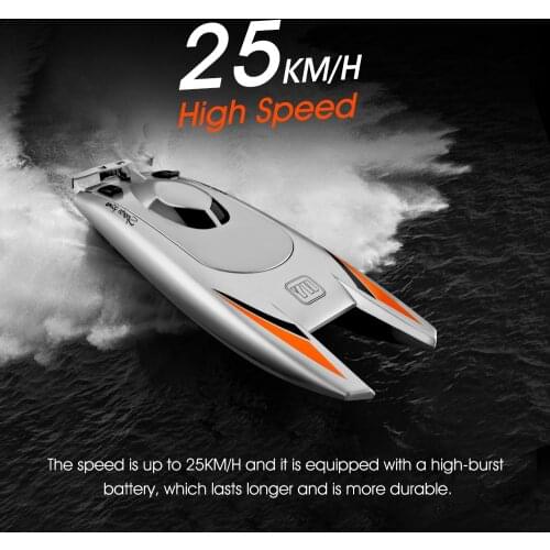 New 2.4G Radio RC Boats 25KM/H High Speed RC Racing Boat 7.4V Capacity Battery Remote Control Boats Dual Motor for Kids Adult