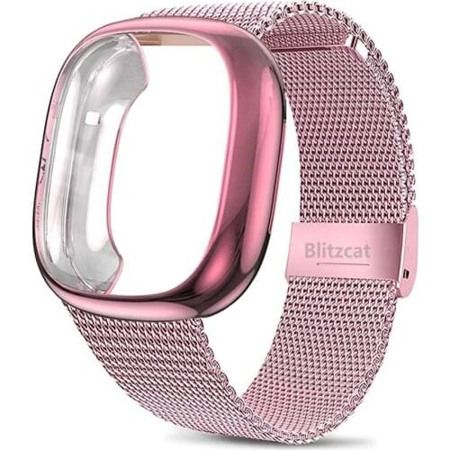 Strap For Fitbit Versa 2 Lite Band With TPU Case Screen Protector Bumper Metal Bracelet For fitbit Versa2 Watch Accessories