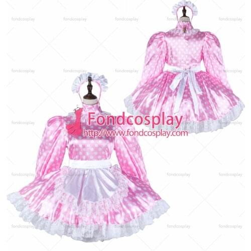 Sissy maid satin dress lockable Uniform cosplay costume Tailor-made[G2265]