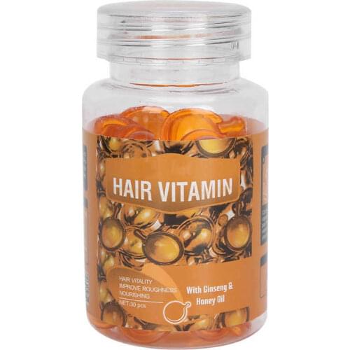 SEVICH 30pcs Orange Hair Care Capsule Ginseng Honey Oil Vitamin Dull Hair Repair