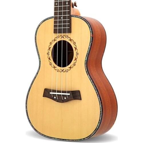 23 inch Ukulele 4 String Hawaiian Small Guitar the Top Only Solid Wood Ingman Spruce Panel Ukelele Concert Acoustic Guitar