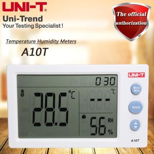 UNI-T A10T widescreen digital temperature hygrometer clock function alarm function