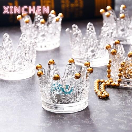 Xinchen creative crystal glass ashtray personalized handmade mini crown glass candle holder to send boyfriend gift decoration