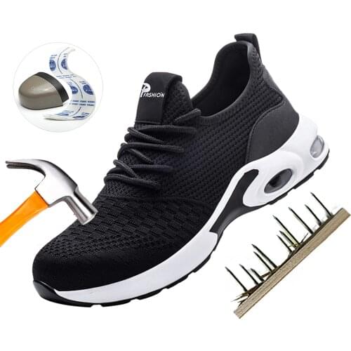 TOSAFZXY Safety Shoes Women Steel Toe Sneakers Men Summer Breathable Mesh Indestructible Construction Shoes