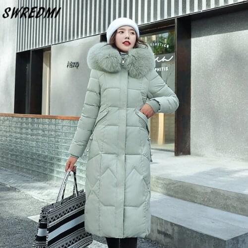 SWREDMI Winter Coat Women Long Thicken Warm Parkas Plus Size S-3XL Jackets Female New Fashion Snow Wear Cotton Padded Clothing