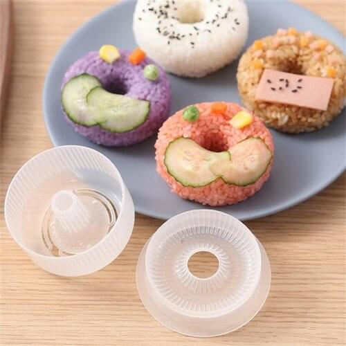 Donut-shaped rice ball mold Donut Shaped Sushi Maker Onigiri Form Non-Stick DIY Easy Rice Ball Press Mold Sushi Making Kit for K