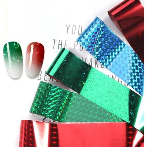 18pcs Holo Nail Foil Set 4*20cm DIY Laser Nail Art Transfer Nail Sticker Nail Art Decorations