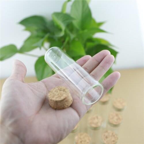 24pcs/lot 30*100mm 50ml Cork Stopper Mini Glass Bottle Spicy Storage Bottle Container Glass Jars Vials DIY Craft
