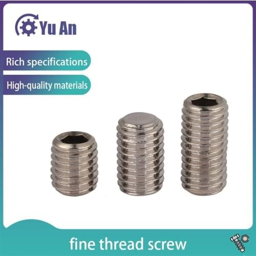 304 Stainless Steel Fine Thread Set Screw Forcing Machine Meter Screw M6 M8 20Pcs