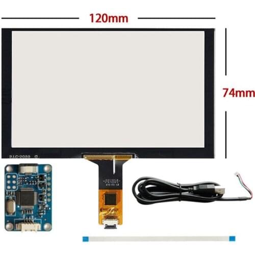 5 inch''120mm*74mm 120mm*73mm Capacitive Touch Digitizer Raspberry Pi GPS navigation Touch screen panel Glass+USB Driver board
