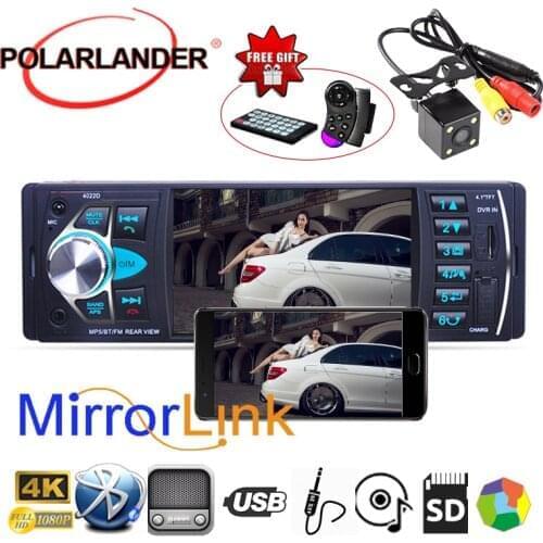 Car Radio 1 din FM radio car Auto Audio Stereo Bluetooth Autoradio Support Rear view Camera Steering Wheel Contral 4022d