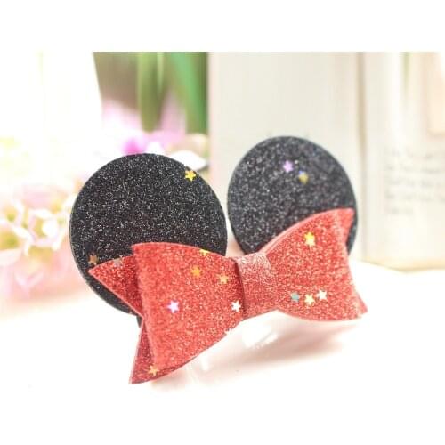 Cute Glitter bow knot Ear Children Hairpin Cartoon Barrettes kids girls handmade Animal hair clip Accessories headwear Headdress