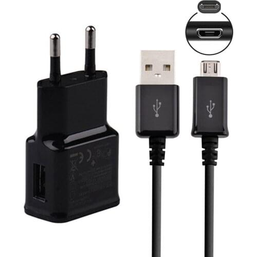 For Samsung J4 J6 J8 Huawei P8 P9 Lite Y5 Y6 2018 Y7 2019 P Smart Phone 5V 2A Wall Plug USB Charger Adapter + 1M Micro usb cable