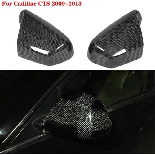 Car Carbon Fiber Side Rear View Mirror Cover Trim Side Wing Mirror Caps RearView Mirror Stickers For Cadillac CTS 2009 ~ 2013