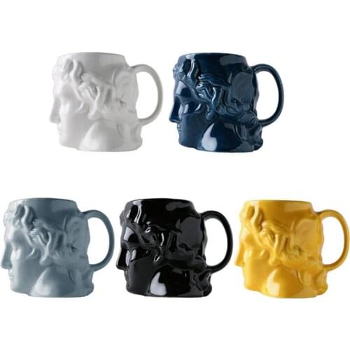 Ceramic Cup Porcelain Morden Durable Coffee Tea Cup Desktop Decoration Ornament for Office Home Desktop 580ML
