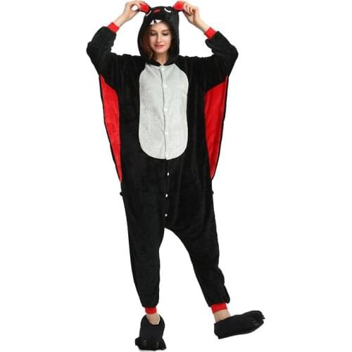Cosplay Onesies Bat Kigurumi For Adult Funny Animal Pajamas Women Men Whole One piece Animal Pyjamas Halloween Costume