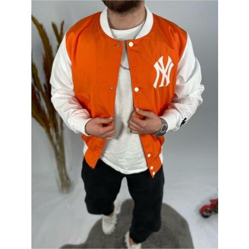 Chest And Sleeve Embroidery Ny Detailed College Jacket
