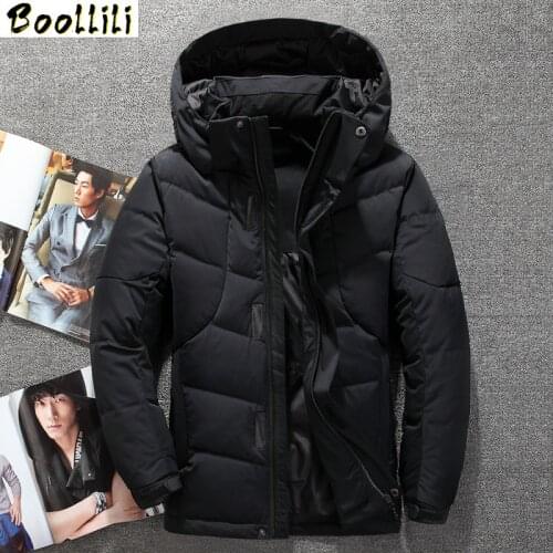 Boolili New Fashion Winter White Duck Down Jacket men brand male warm down Coat top quality fashion casual blue down Parkas men