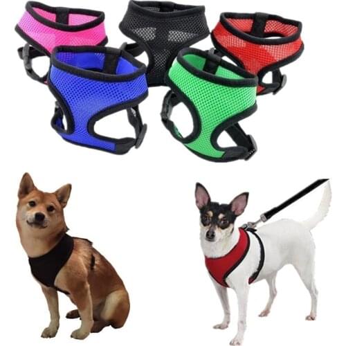 Fashion Breathable Vest Collars Dog Chest Chain Puppy Cat Pet Dog Harness Leash Lead Set Straps Adjustable Accessories