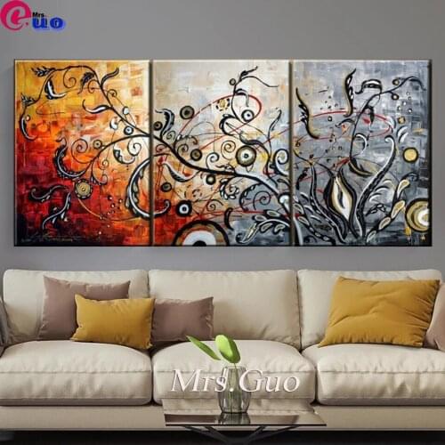 5D DIY Colorful Tree Triptych Diamond Painting Cross Stitch Full Round/Square Diamond Embroidery Mosaic Pictures Decor Gift