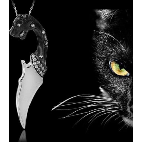 New Trendy Leopard Necklace Lion Charm Jaguar Pendant 925 Sterling Silver Bohemia Punk Unisex Party Jewelry Wholesale Collares