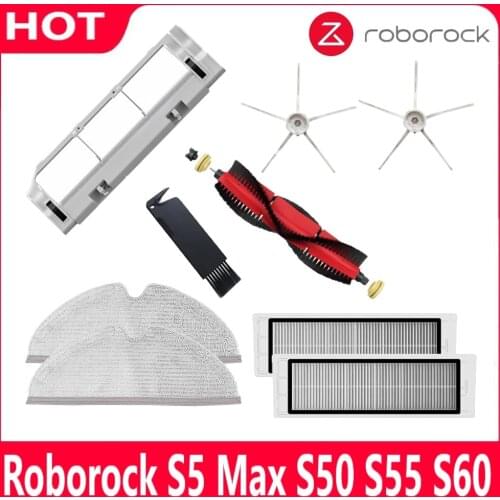 Mopping Cloths Detachable Main Brush HEPA Filter Side Brush Parts For Xiaomi Roborock S5 MAX S50 S55 S60 S4 Vacuum Accessroies