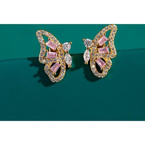 New Luxury Fashion Round Dangle Drop Korean Earrings For Women Big Butterfly Gold Earring for women 2021 Jewelry