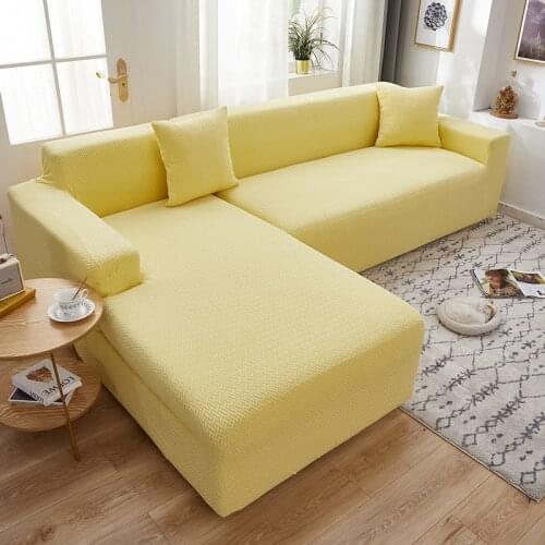 New Sectional Sofa Cover Elastic Solid Thicken Chaise Longue Cover Sofa Cushion Living Room Settee Couch Cover Pillow Home Sofa