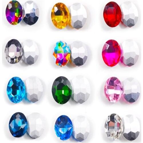 High quality fashion charm new 4 * 6mm 20pc color crystal 3D oval rhinestone DIY nail art accessories use decoration