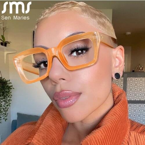 Square Optical Glasses Frames Women Luxury Brand Designer Myopia Frame Prescription Glasses Woman Classic Ladies Clear Lens