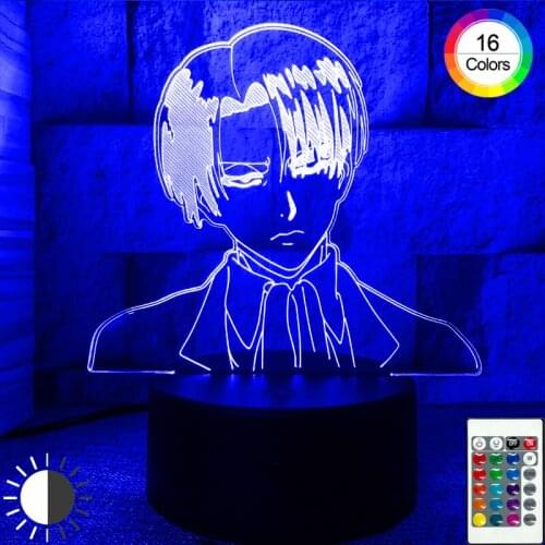Attack on Titan Animation Peripherals 3D Night Light Creativity Remote Control Gradient Led Home Room Bedside Lamp Holiday Gifts