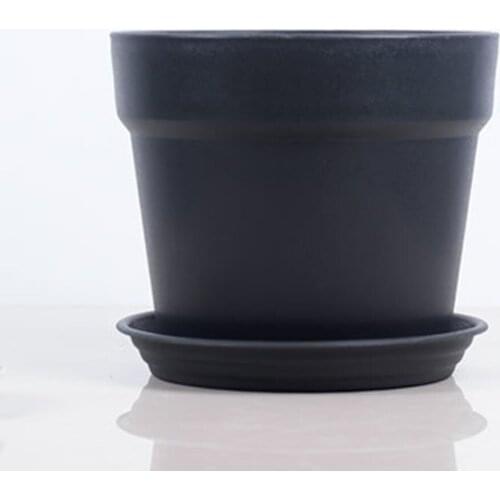 Plastic Round Plant Flower Pot Planter Grow Container Water Garden With Tray Imitation Ceramic Flower Pots Planters 9.5X6.7X9cm