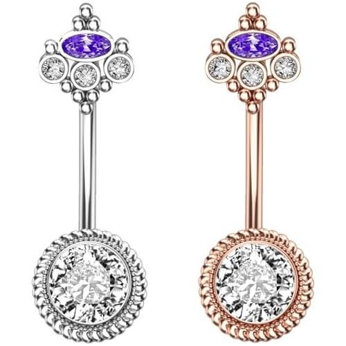 Belly Button Piercing Round Rhinestone Long Pendent Trend Woman Accessories Punk Simplicity Sexy Women Navel Piercings Jewelry
