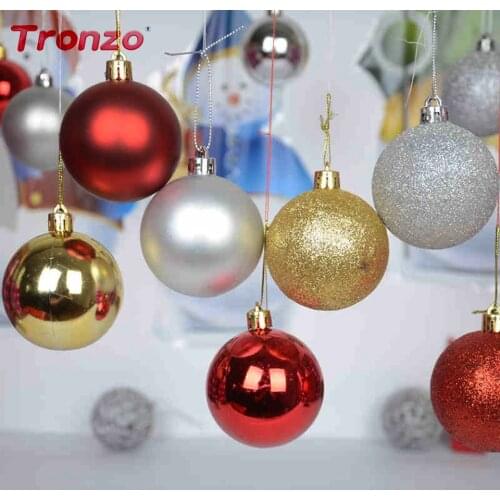 Tronzo Christmas Tree Decorations Balls 3 cm Plastic 24 Pcs/set Small Colored Balls Pendants 2019 Navidad New Year Ornaments