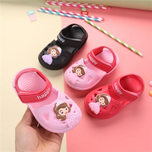 Girls' Sandals 2021 Summer New Fashion Korean Soft Soled Beach Shoes Girls' Shoes Cartoon Sofia Light Soled Toddler Kids